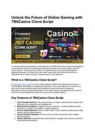 7bitcasino clone script document