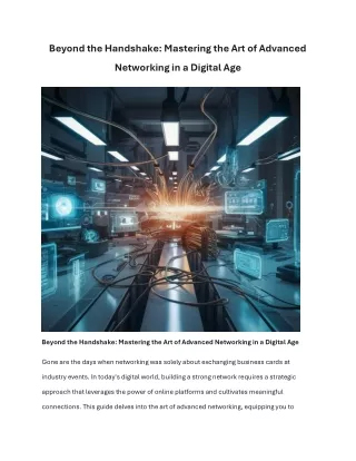 Beyond the Handshake: Mastering the Art of Advanced Networking in a Digital Age