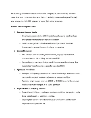 SEO Cost Breakdown: Understanding the Investment for Effective SEO Services