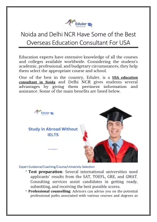 Noida and Delhi NCR Have Some of the Best Overseas Education Consultant For USA