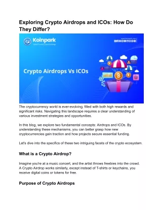 Exploring Crypto Airdrops and ICOs_ How Do They Differ