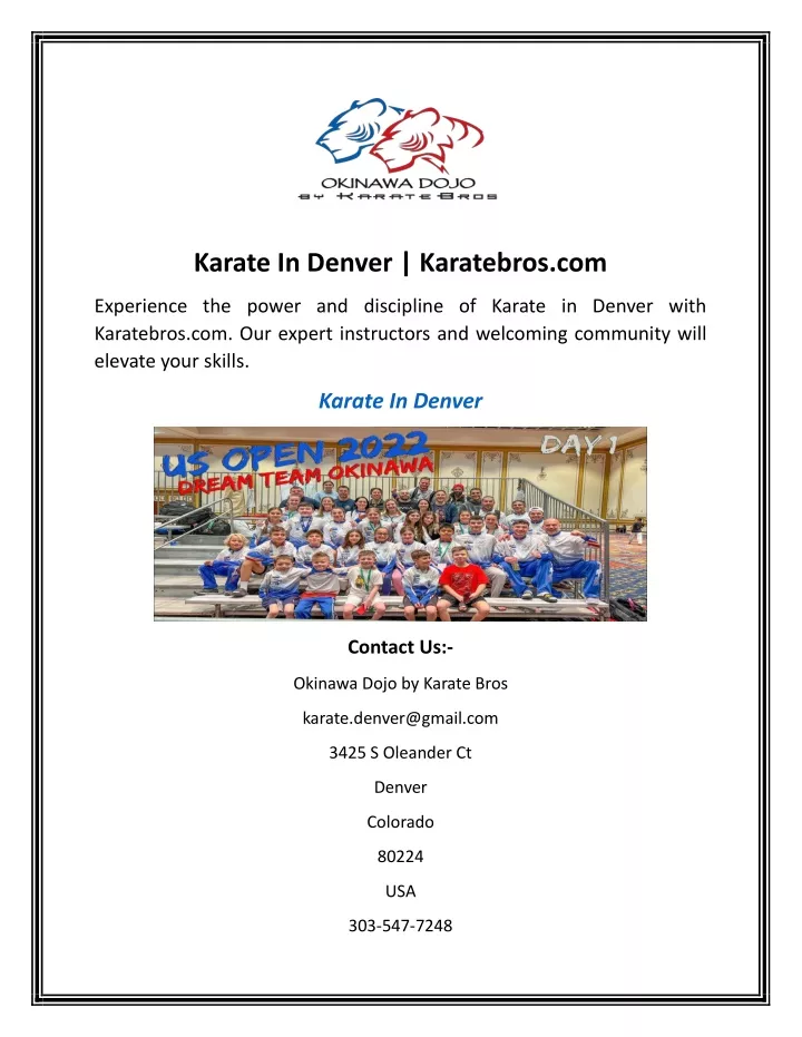 karate in denver karatebros com