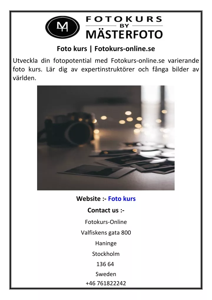 foto kurs fotokurs online se