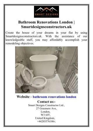 Bathroom Renovations London | Smartdesignsconstructors.uk