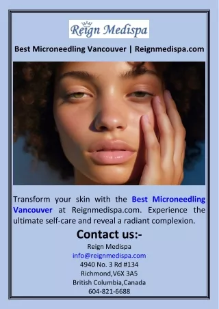 Best Microneedling Vancouver  Reignmedispa.com