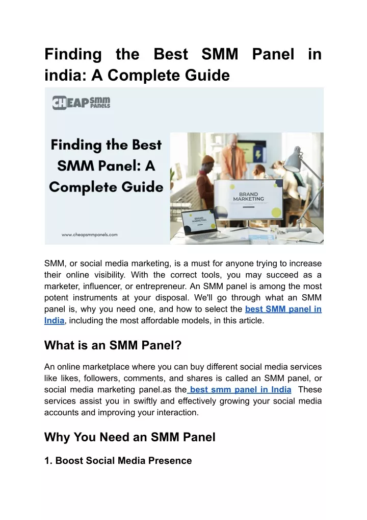 finding the best smm panel in india a complete