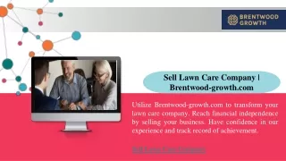 Sell Lawn Care Company Brentwood-growth.com