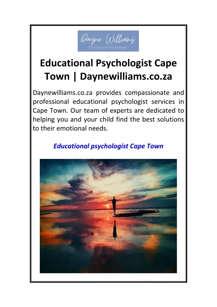 educational psychologist cape town daynewilliams