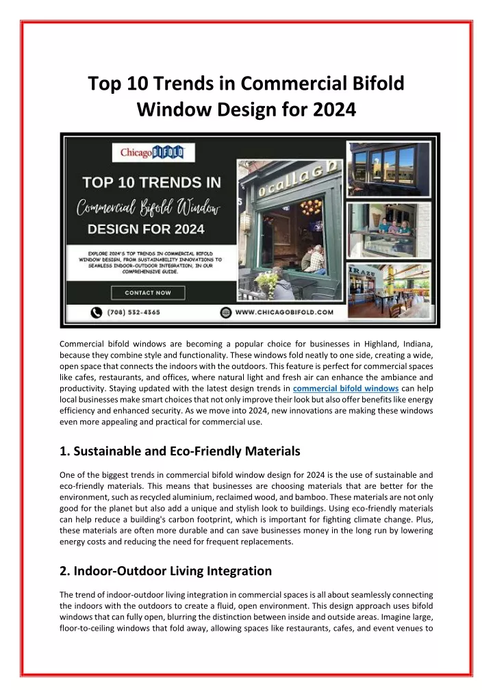 top 10 trends in commercial bifold window design