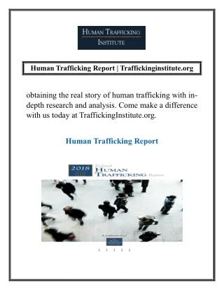 human trafficking report traffickinginstitute org
