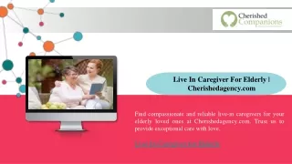 Live In Caregiver For Elderly Cherishedagency.com