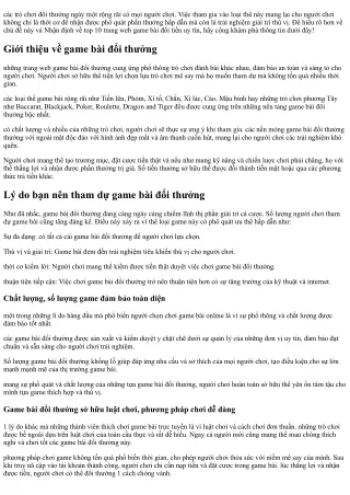 TOP 9  Game bài đổi thưởng qua ngân hàng uy tín