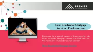 Boise Residential Mortgage Services Pmrloans.com