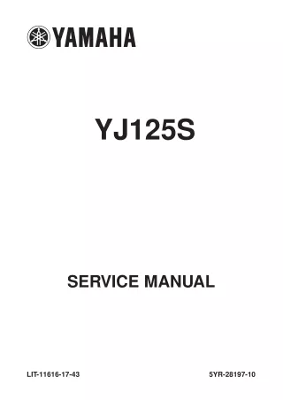 2005 Yamaha Vino 125 Service Repair Manual