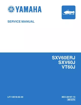 2005 Yamaha VT60K Venture 600 SNOWMOBILE Service Repair Manual