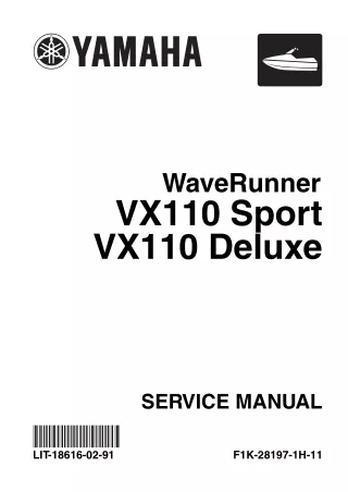 2005 YAMAHA VX1100 CRUISER DELUXE SPORT Service Repair Manual