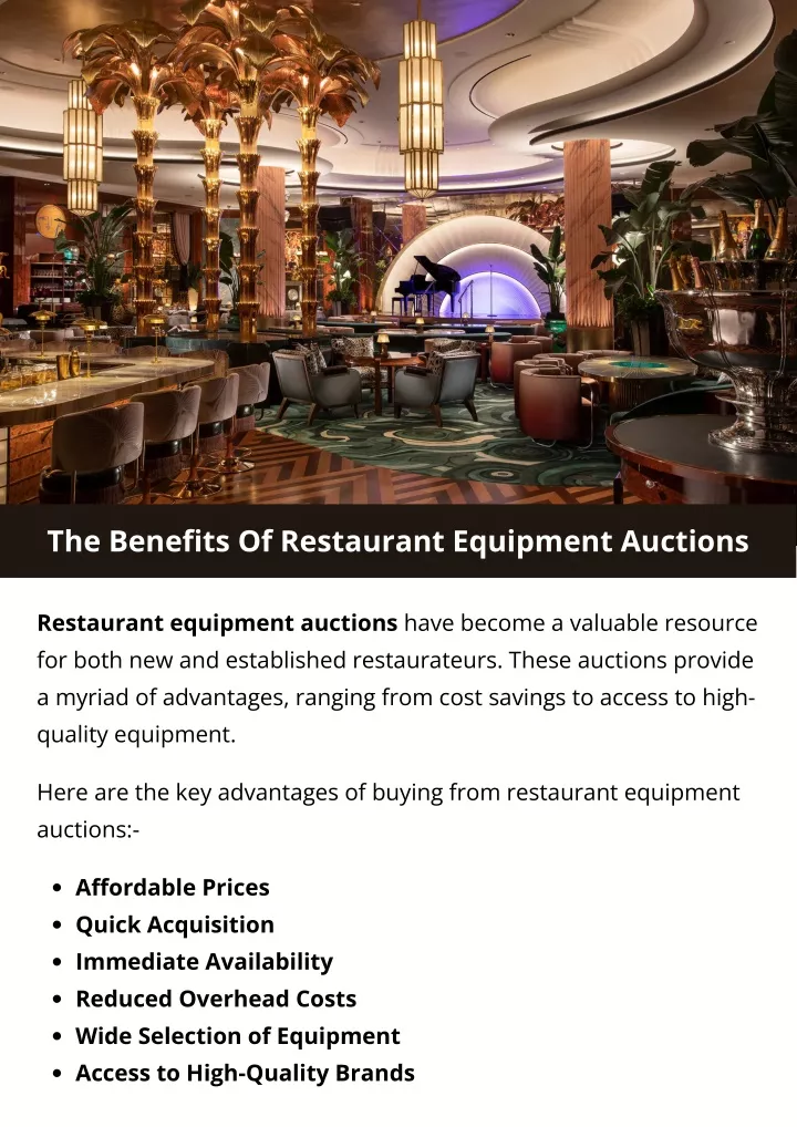 the benefits of restaurant equipment auctions