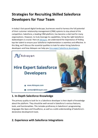 Strategies for Recruiting Skilled Salesforce Developers for Your Team