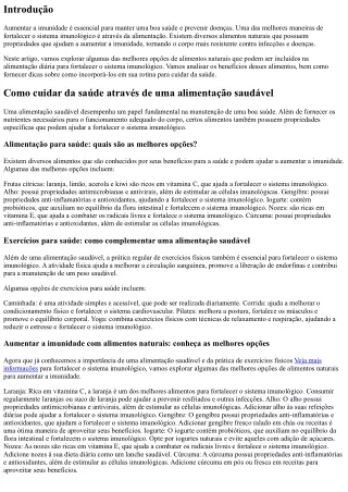 Aumentar a imunidade com alimentos naturais: conheça as melhores opções