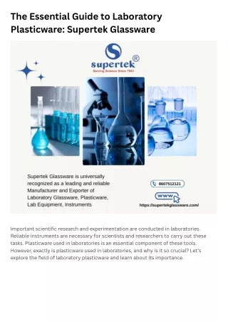 The Essential Guide to Laboratory Plasticware Supertek Glassware