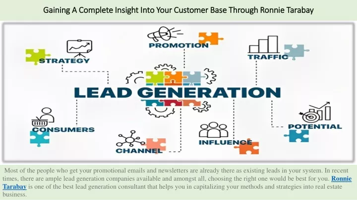 gaining a complete insight into your customer base through ronnie tarabay