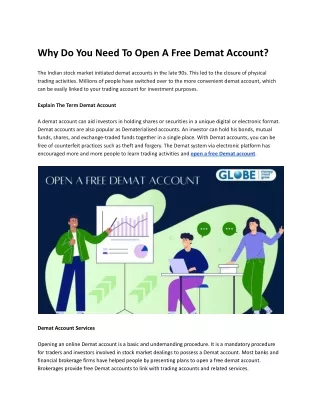 Why Do You Need To Open A Free Demat Account?