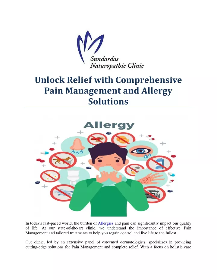 unlock relief with comprehensive pain management