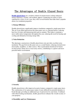Double Glazed Doors