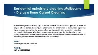 Residential upholstery cleaning Melbourne - Dry as a bone carpet cleaning
