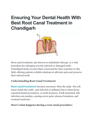 Best Root Canal Treatment in Chandigarh By Dentafix