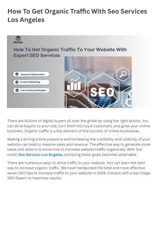 How To Get Organic Traffic With Seo Services Los Angeles