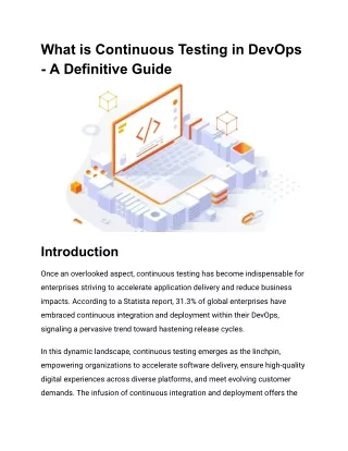 What is Continuous Testing in DevOps - A Definitive Guide