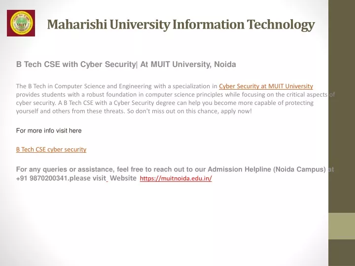 maharishi university information technology