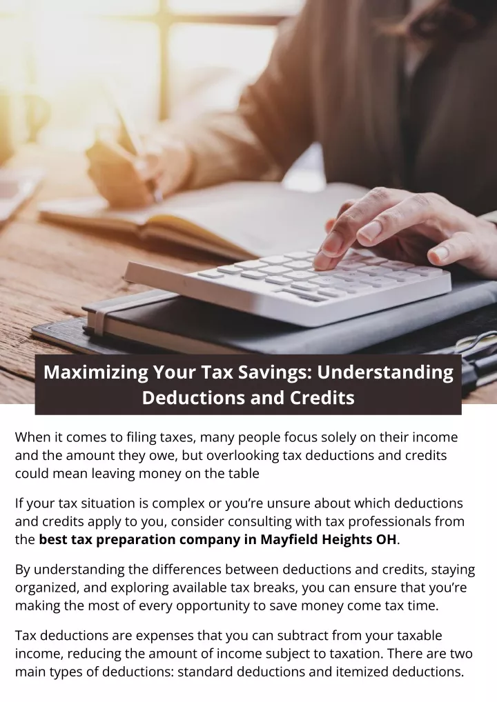 maximizing your tax savings understanding