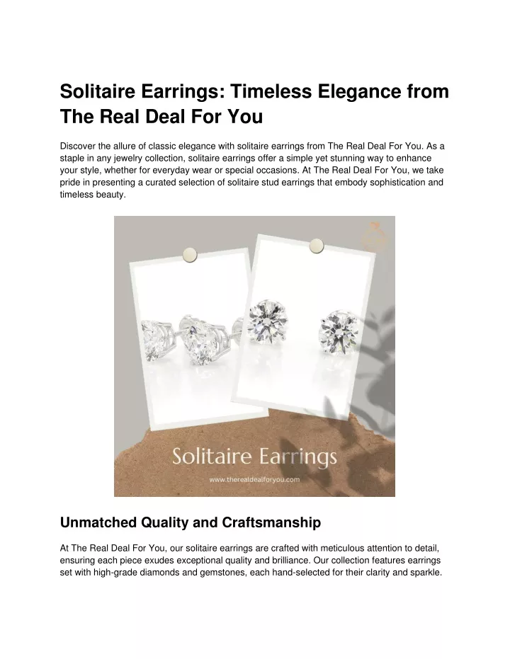 solitaire earrings timeless elegance from