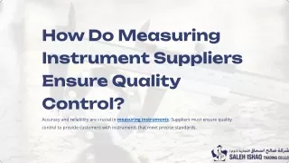 How Do Measuring Instruments Suppliers Ensure Quality Control?