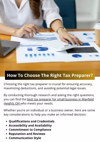 How To Choose The Right Tax Preparer?