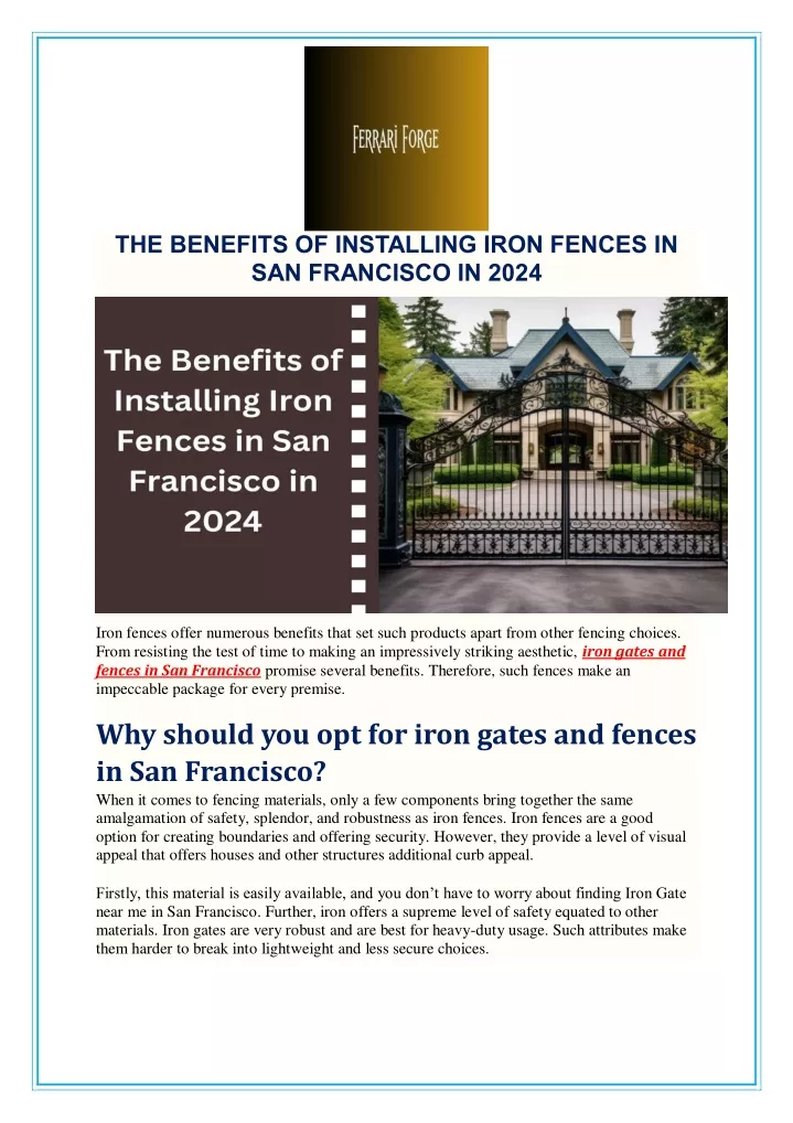 the benefits of installing iron fences