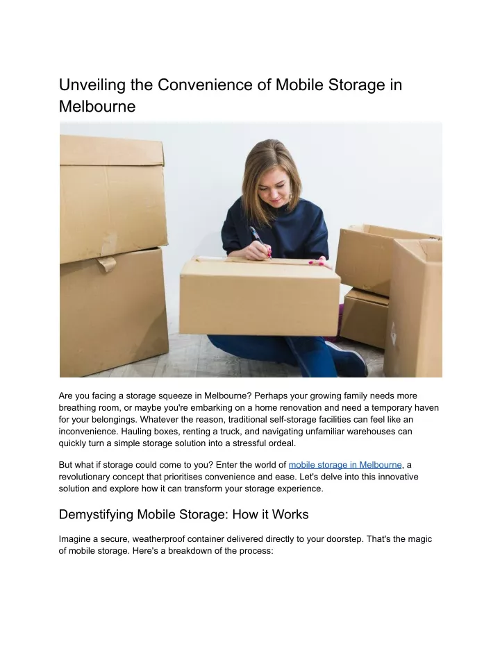 unveiling the convenience of mobile storage