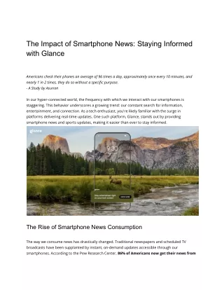 the impact of smartphone news staying informed