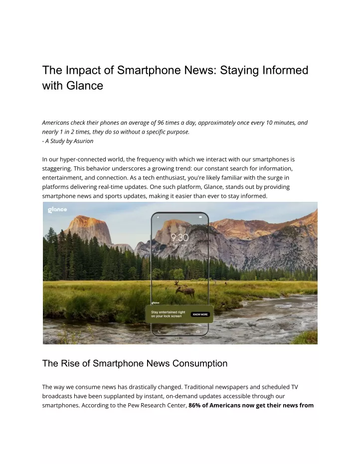 the impact of smartphone news staying informed