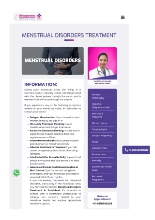 MENSTRUAL DISORDERS TREATMENT