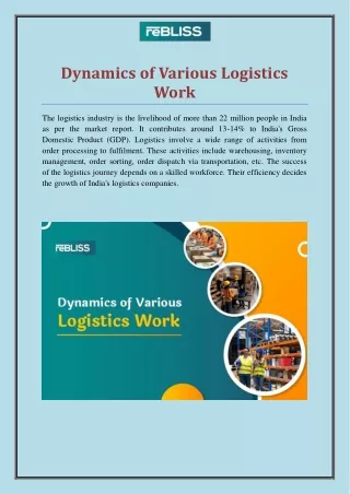 reBLISS-Dynamics of Various Logistics Work