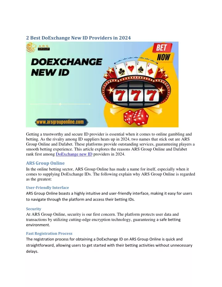 2 best doexchange new id providers in 2024