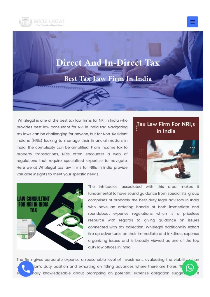 direct and in direct tax best tax law firm