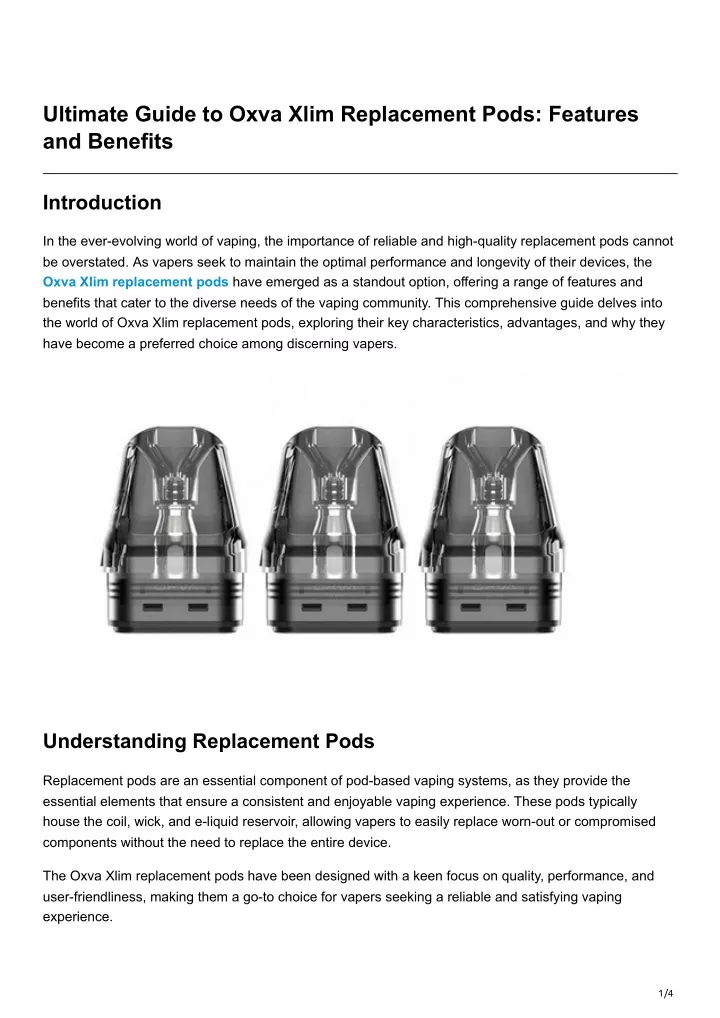 ultimate guide to oxva xlim replacement pods