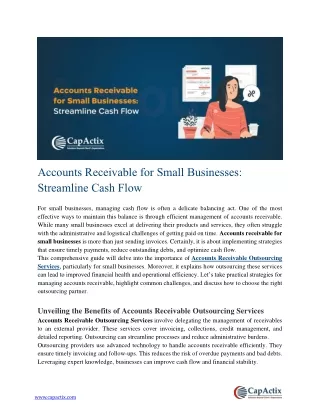 Streamline Cash Flow: Accounts Receivable for Small Businesses