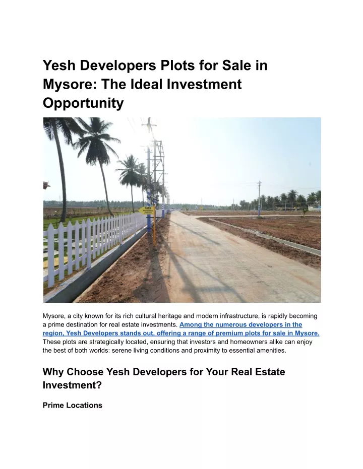 yesh developers plots for sale in mysore