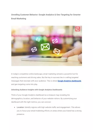 Unveiling Customer Behavior_ Google Analytics & Geo-Targeting for Smarter Email Marketing