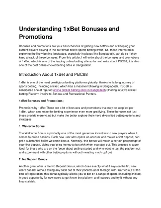 understanding 1xbet bonuses and promotions